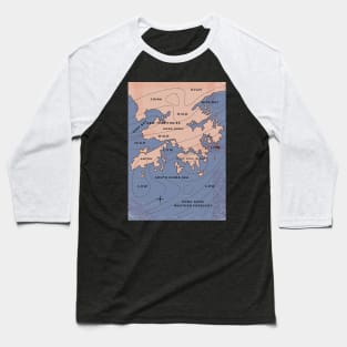 Hong Kong Vintage style weather map Baseball T-Shirt